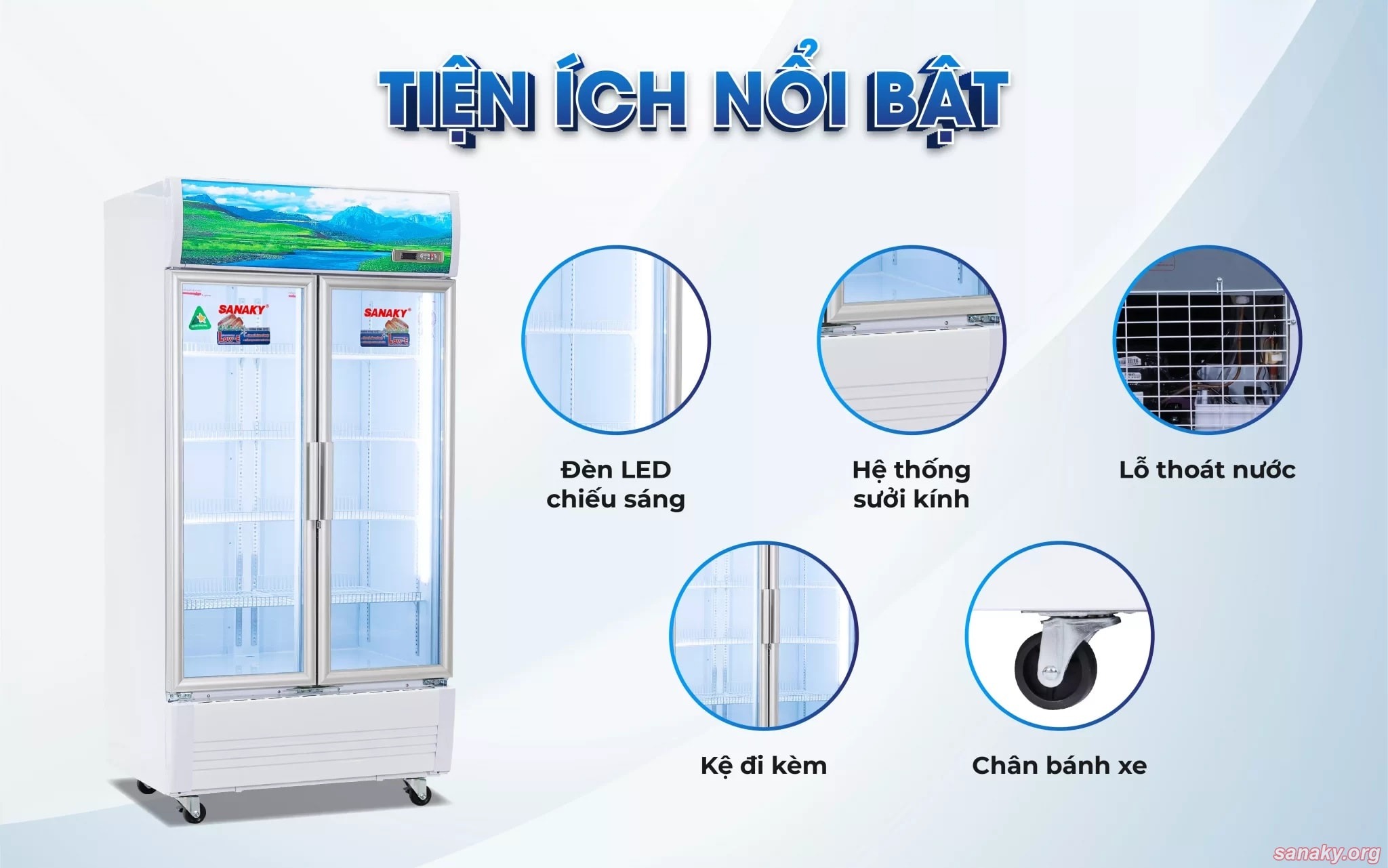 Tủ mát 2 cánh Inverter 700l Sanaky VH-8009HP3